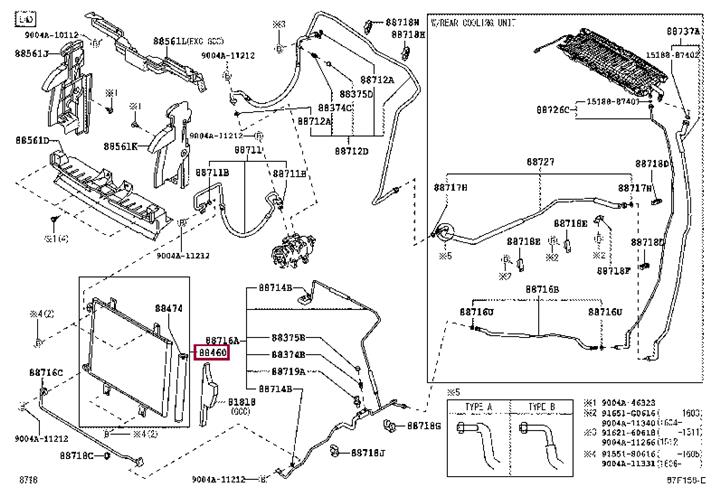88460BZ240 Toyota Condenser