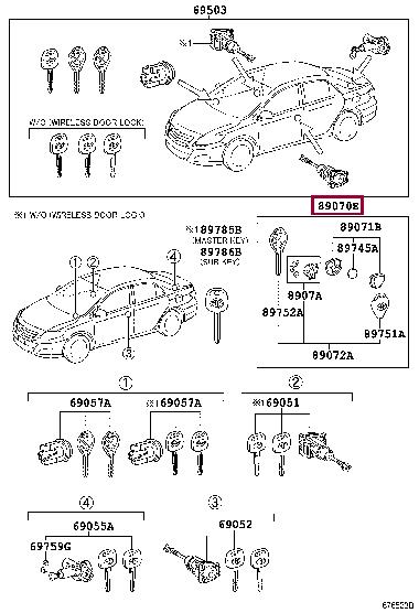 Toyota 89070-33D91 TRANSMITTER ASSY, DOOR CONTROL 8907033D91