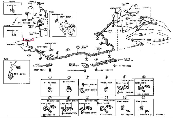 9533608070 Toyota Hose, fuel system pressure tester