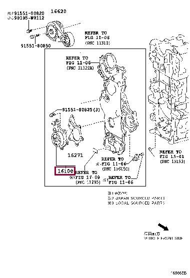 Toyota 16100-09680 Auto part 1610009680