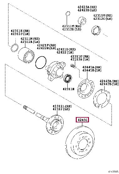 Toyota 42431-0K230 Rear brake disc 424310K230