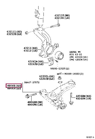 Toyota 48068-0H021 Auto part 480680H021 480680H021 Toyota Auto part