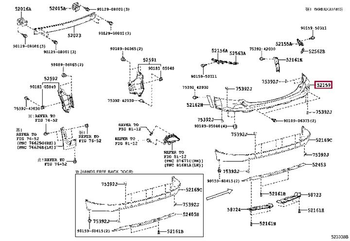 521590R915 Toyota Bumper rear