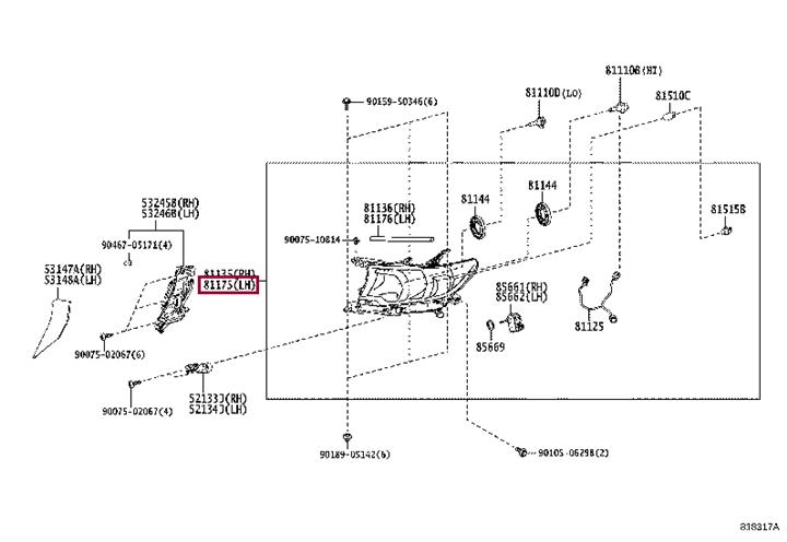 8118560N20 Toyota Headlamp