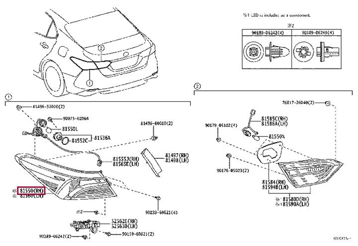 8155133660 Toyota Combination Rearlight