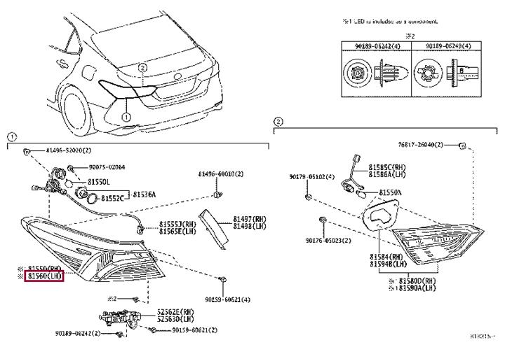 8156133660 Toyota Combination Rearlight