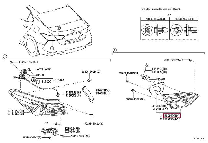 8158133320 Toyota Combination Rearlight