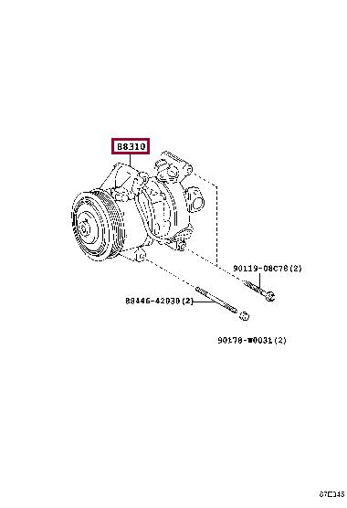 Toyota 88310-0DA80 COMPRESSOR ASSY, W/P 883100DA80 883100DA80 Toyota COMPRESSOR ASSY, W/P