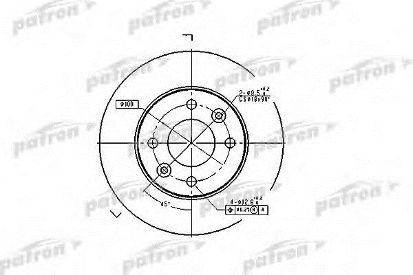 Patron PBD1015 Unventilated front brake disc PBD1015