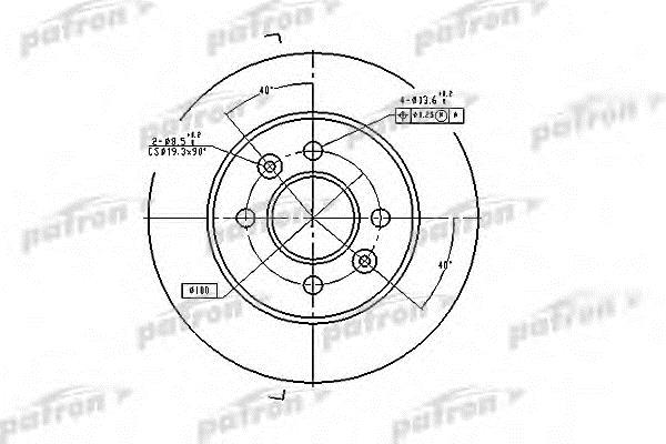Patron PBD1030 Rear brake disc, non-ventilated PBD1030