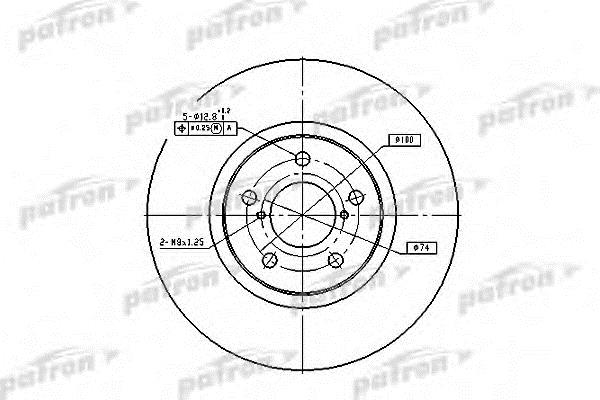 Patron PBD1437 Front brake disc ventilated PBD1437
