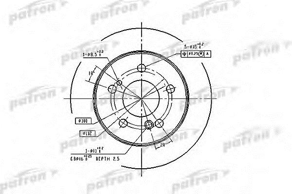 Patron PBD1583 Rear brake disc, non-ventilated PBD1583