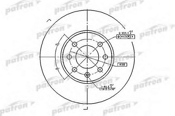 Patron PBD1609 Front brake disc ventilated PBD1609