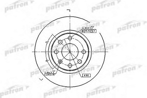 Patron PBD1625 Front brake disc ventilated PBD1625