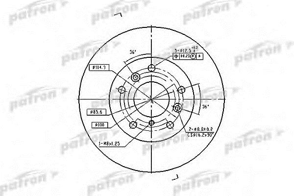 Patron PBD2571 Front brake disc ventilated PBD2571