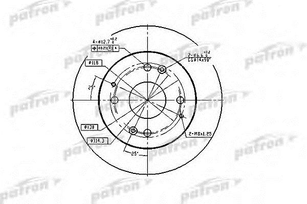 Patron PBD2669 Rear brake disc, non-ventilated PBD2669
