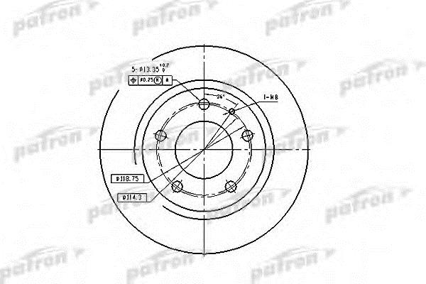 Patron PBD2705 Rear brake disc, non-ventilated PBD2705