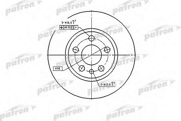 Patron PBD2754 Front brake disc ventilated PBD2754