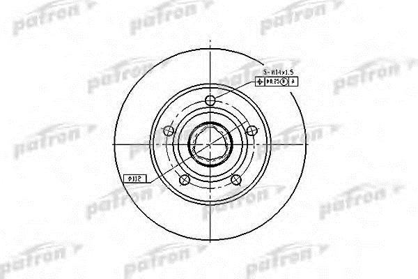 Patron PBD2771 Rear brake disc, non-ventilated PBD2771