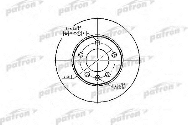 Patron PBD2805 Rear brake disc, non-ventilated PBD2805