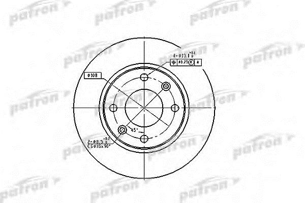 Patron PBD2815 Unventilated front brake disc PBD2815