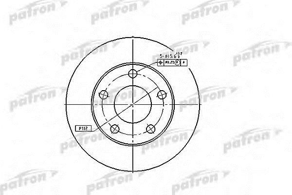 Patron PBD4026 Rear brake disc, non-ventilated PBD4026