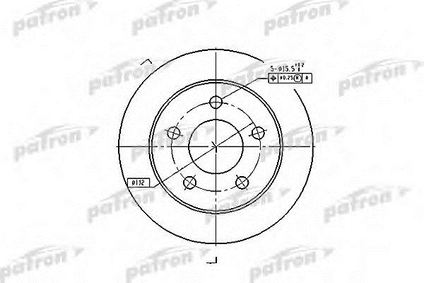 Patron PBD4038 Rear brake disc, non-ventilated PBD4038