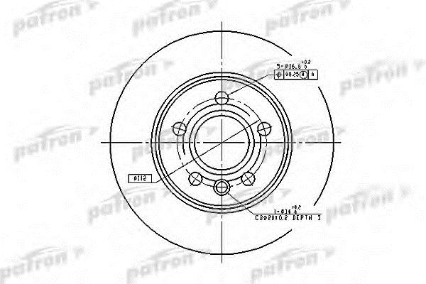 Patron PBD4047 Rear brake disc, non-ventilated PBD4047