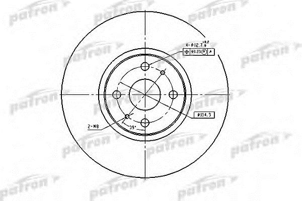 Patron PBD4158 Front brake disc ventilated PBD4158