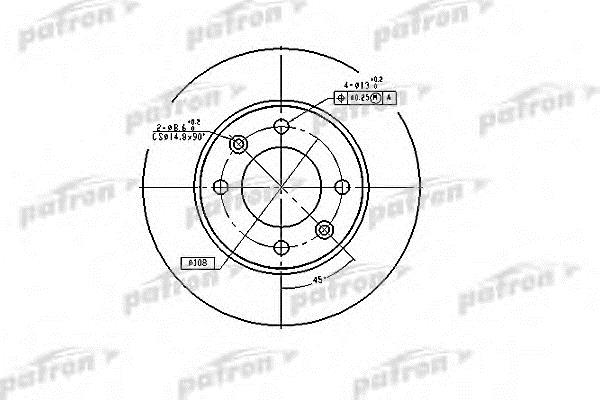 Patron PBD4185 Rear brake disc, non-ventilated PBD4185