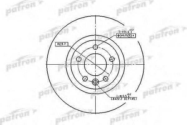 Patron PBD4309 Front brake disc ventilated PBD4309