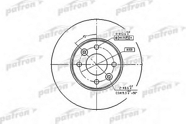 Patron PBD4364 Front brake disc ventilated PBD4364