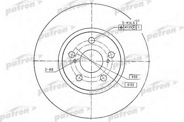 Patron PBD4416 Front brake disc ventilated PBD4416