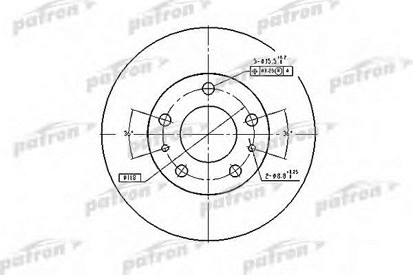 Patron PBD7219 Unventilated front brake disc PBD7219