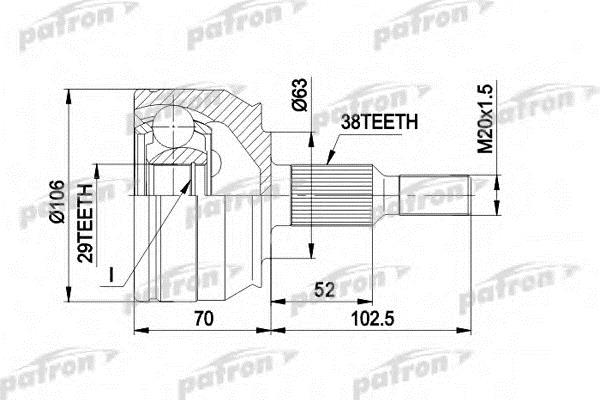 Patron PCV1033 CV joint PCV1033