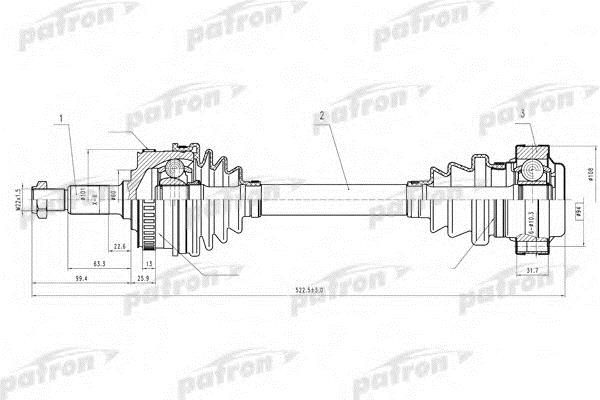 Patron PDS0173 Drive shaft PDS0173