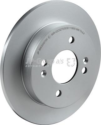 Rear brake disc, non-ventilated Jp Group 3663200700