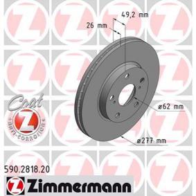 Otto Zimmermann 590.2818.20 Front brake disc ventilated 590281820