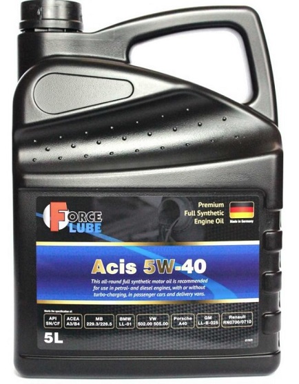 Force lube 162200505 Engine oil Force lube Acis 5W-40, 5L 162200505