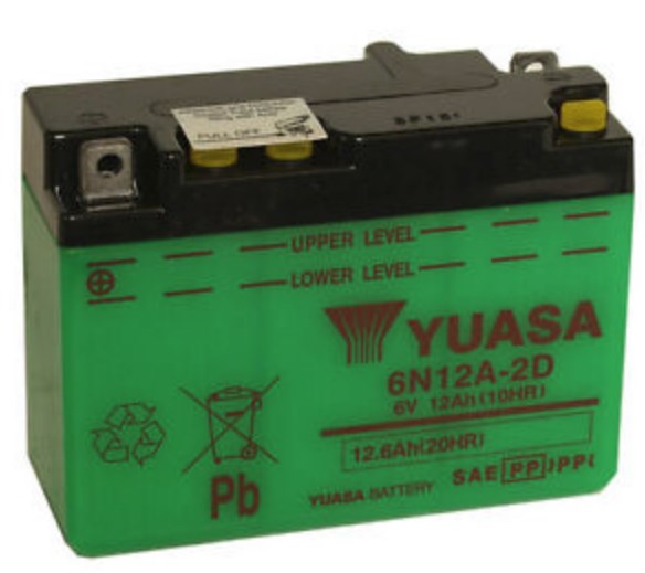 Yuasa 6N12A2D Battery Yuasa 6V 12AH 100A(EN) L+ 6N12A2D