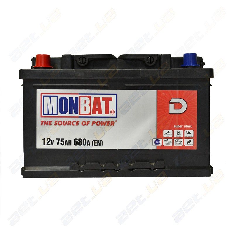 Monbat 575012068SMF Battery Monbat Premium 12V 75AH 680A(EN) R+ 575012068SMF