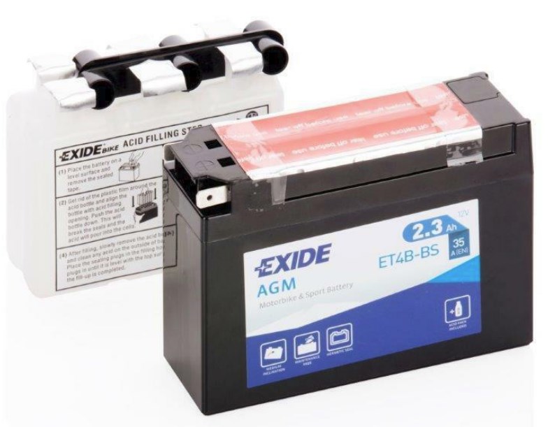 Exide ET4B-BS Battery Exide AGM 12V 2,3AH 35A(EN) L+ ET4BBS