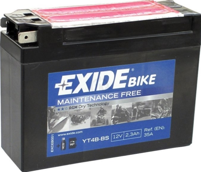 Exide YT4B-BS Battery Exide 12V 2,3AH 35A(EN) L+ YT4BBS