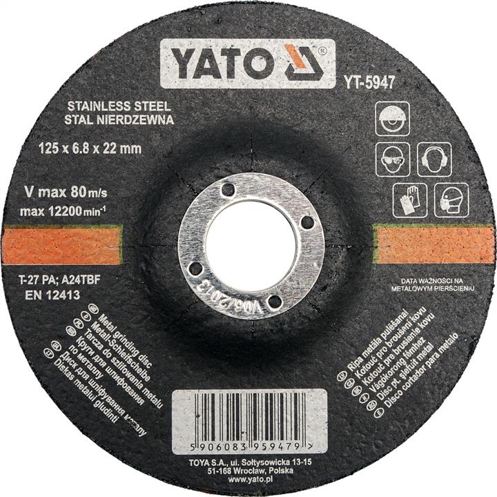 Yato YT-5947 Grinding disc for metal 125x6.8x22mm YT5947