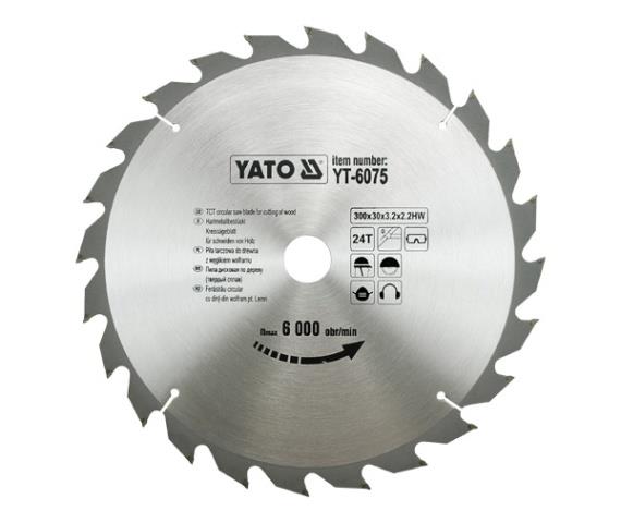 Yato YT-6075 Circular saw blade for cutting wood 300x24x30 mm YT6075