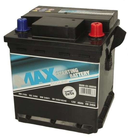 4max 0608-03-0009Q Battery 4max Ecoline 12V 40AH 340A(EN) R+ 0608030009Q
