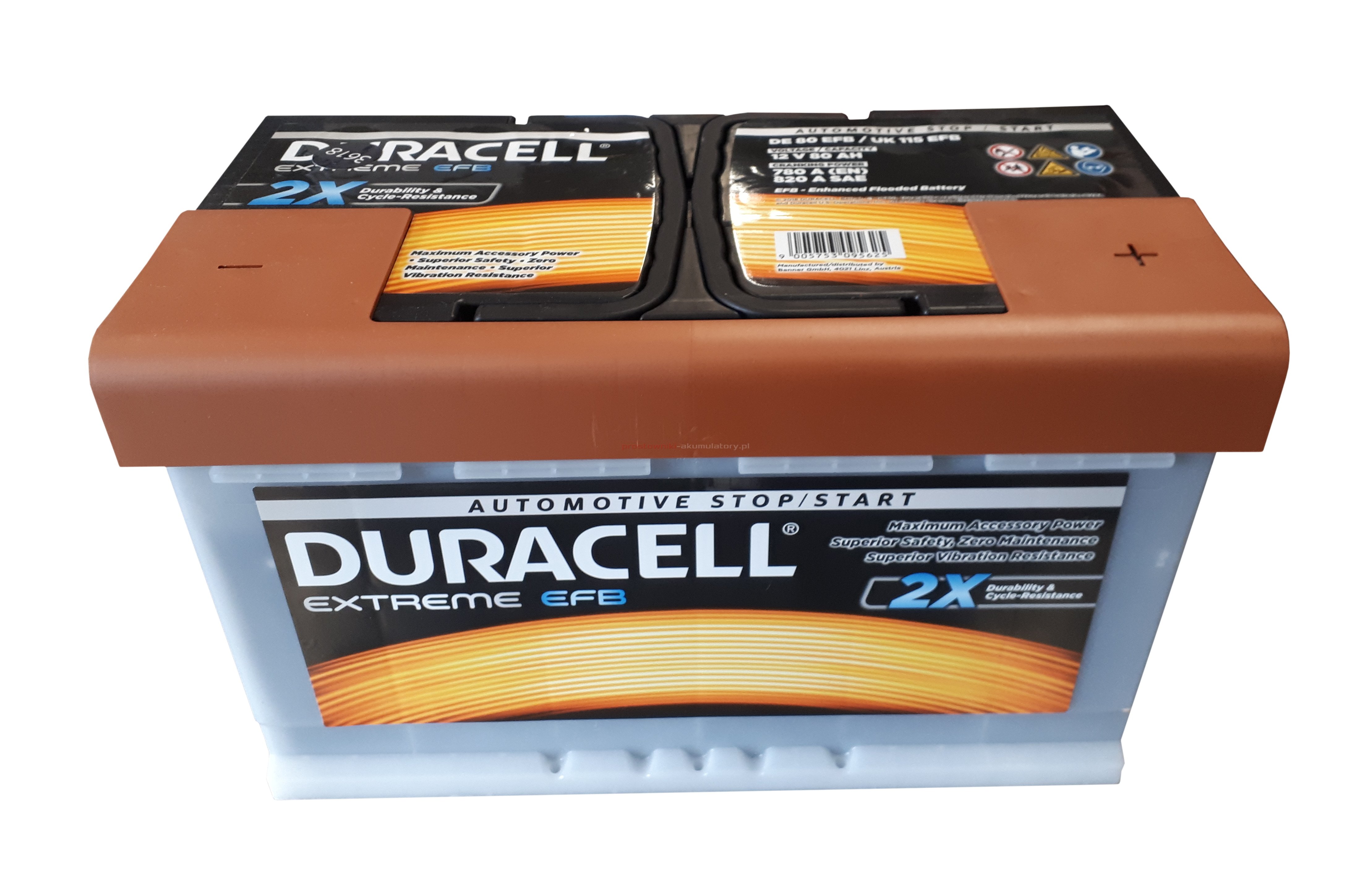 Duracell DE 80 EFB Battery Duracell Extreme EFB 12V 80AH 780A(EN) R+ DE80EFB