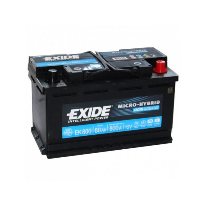 Exide AGM800 Battery Exide 12V 80AH 800A(EN) R+ AGM800