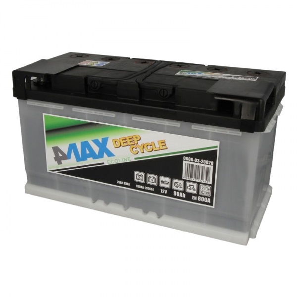 4max 0608-03-2002Q Battery 4max Ecoline Deep Cycle 12V 90AH 800A(EN) R+ 0608032002Q