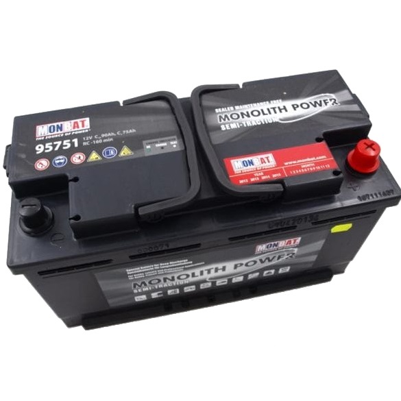 Monbat 95751 Battery Monbat Semi Traction 12V 90AH A(EN) R+ 95751